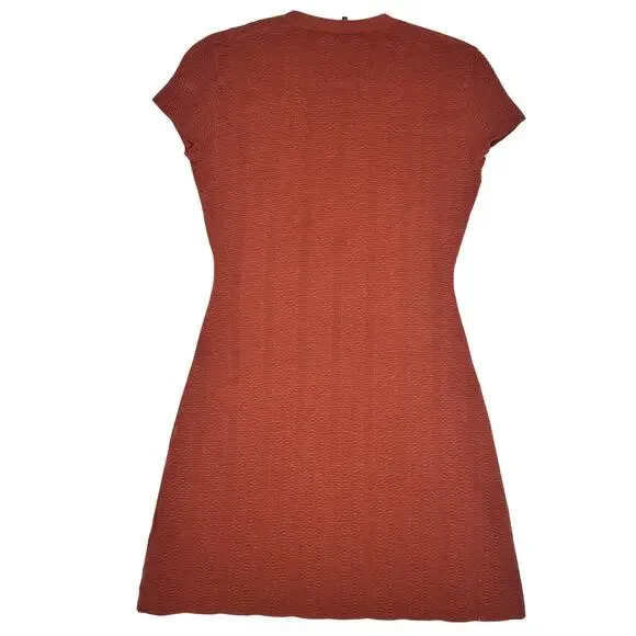 Theory Branteen Mini Sheath Dress Brown Rust Women’s Small Naturecore Neutral - Picture 3 of 14